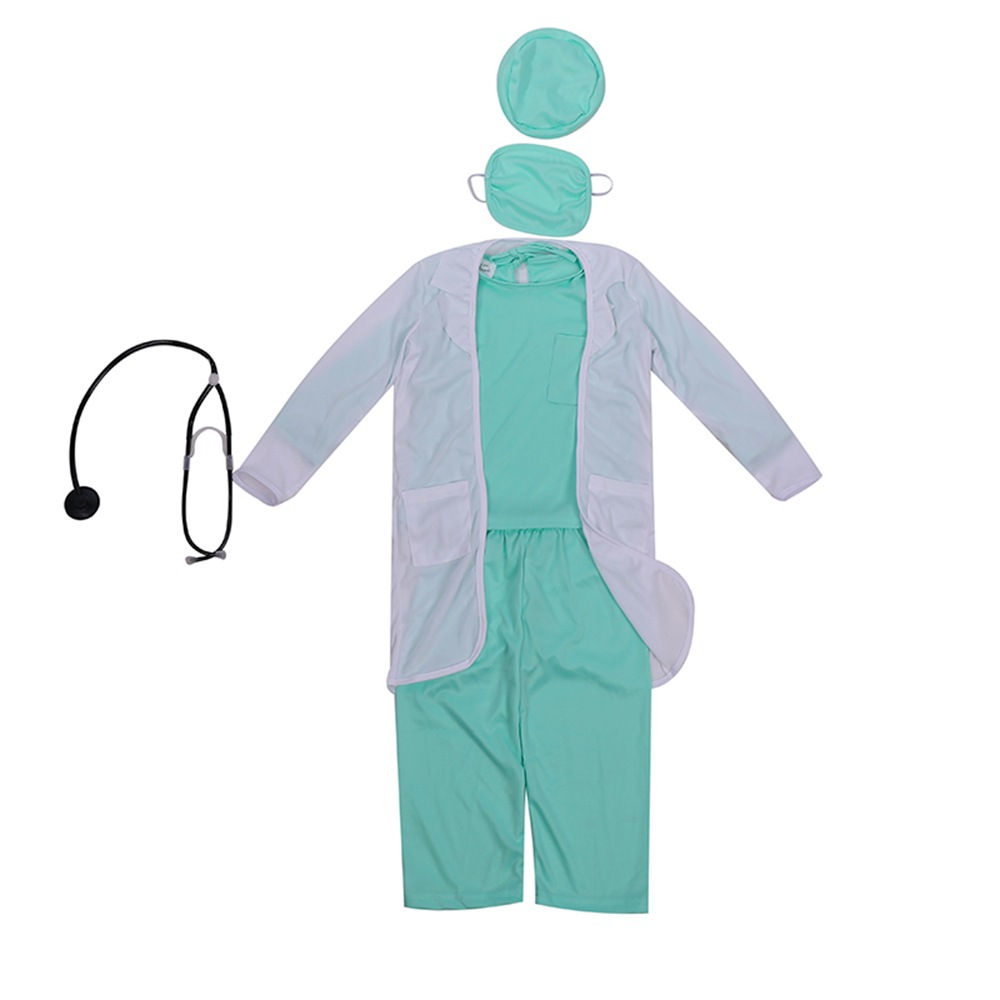 Hospital Doctor Kids Surgeon Dr Uniform Boys Career Halloween Cosplay Costume